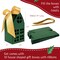 Wrapables Festive Christmas House Shaped Gift Boxes with Ribbons for Weddings, Housewarming, Cookies, Candies, Treats, Party Favors (Set of 10), Green